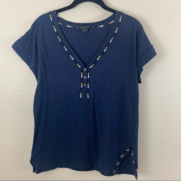 Pendleton Navy Cotton Tee - Picture 3 of 7